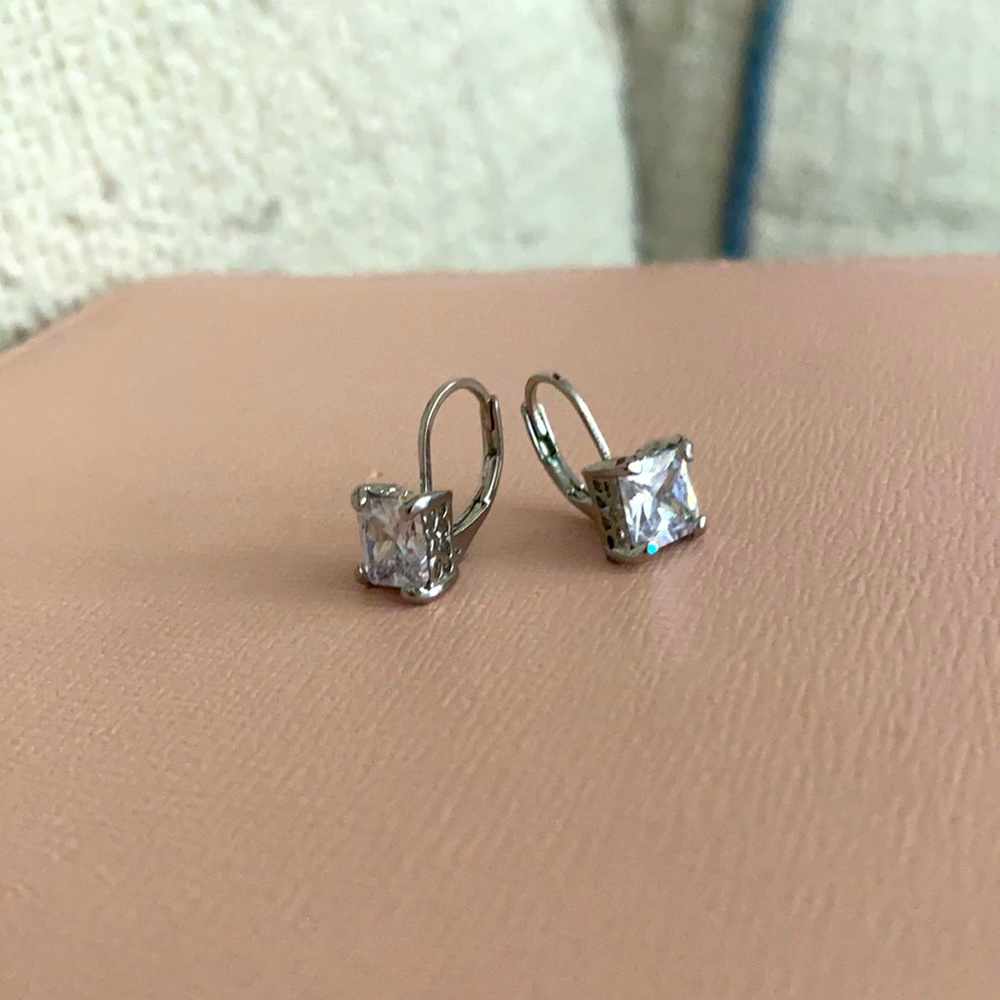 Silver drop earrings